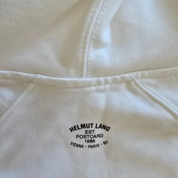 Helmut Lang White Hoodie Sweater Sweaters